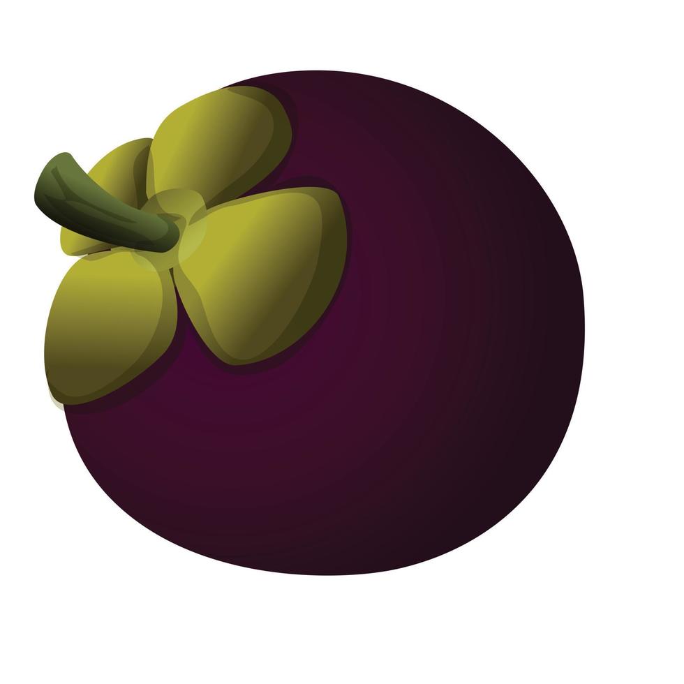 Raw mangosteen icon, cartoon style vector