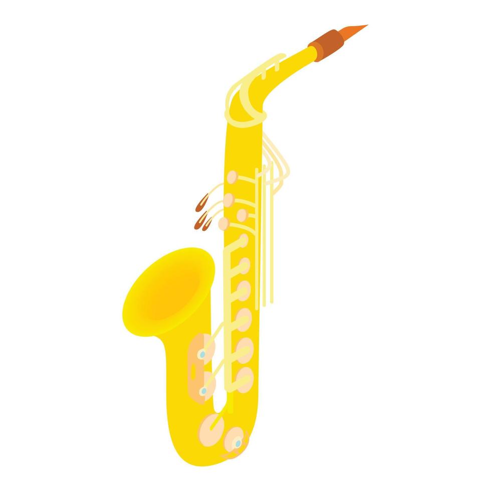 Saxophone icon, cartoon style vector