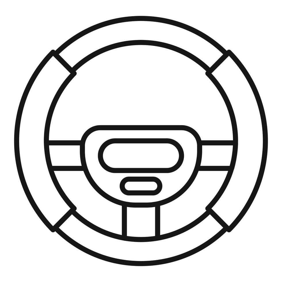 Button steering wheel icon, outline style vector