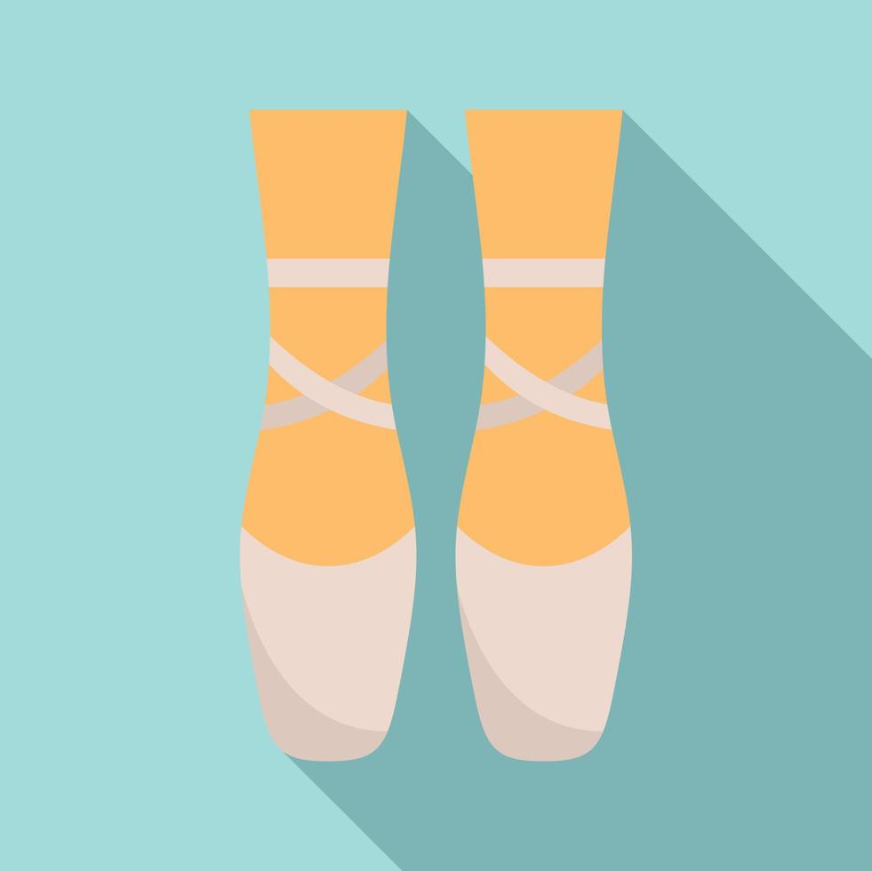 Ballerina feets icon flat vector. Dance girl foot vector