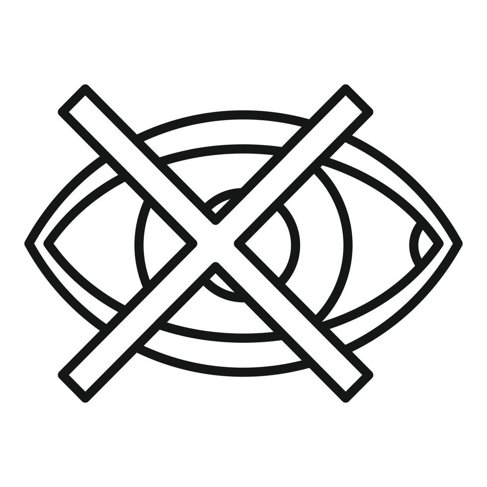 Blind eye icon, outline style vector