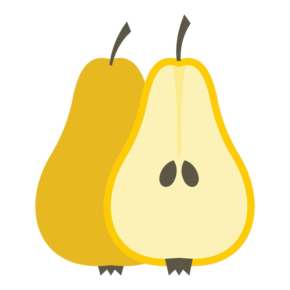 Pear icon, flat style vector