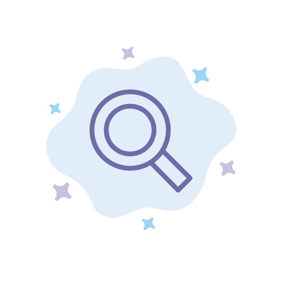 Magnifier Search Zoom Find Blue Icon on Abstract Cloud Background vector