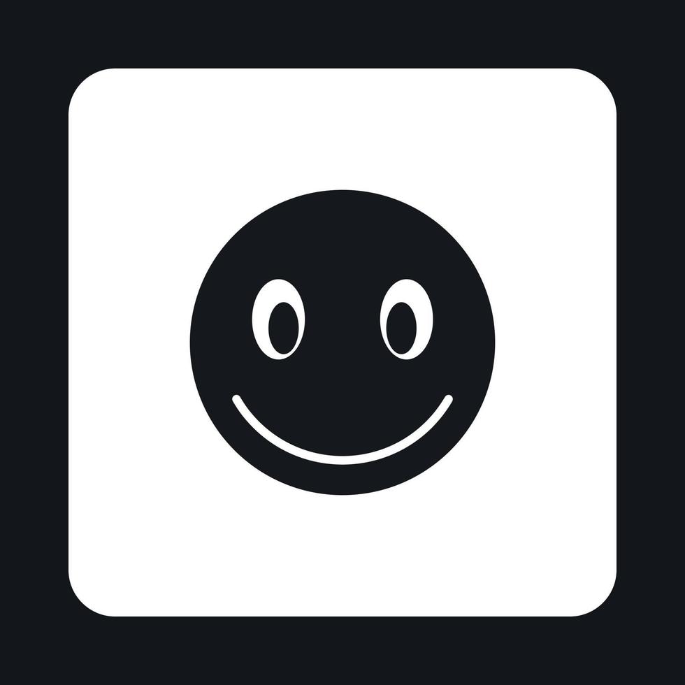 icono de emoticono sonriente, estilo simple vector