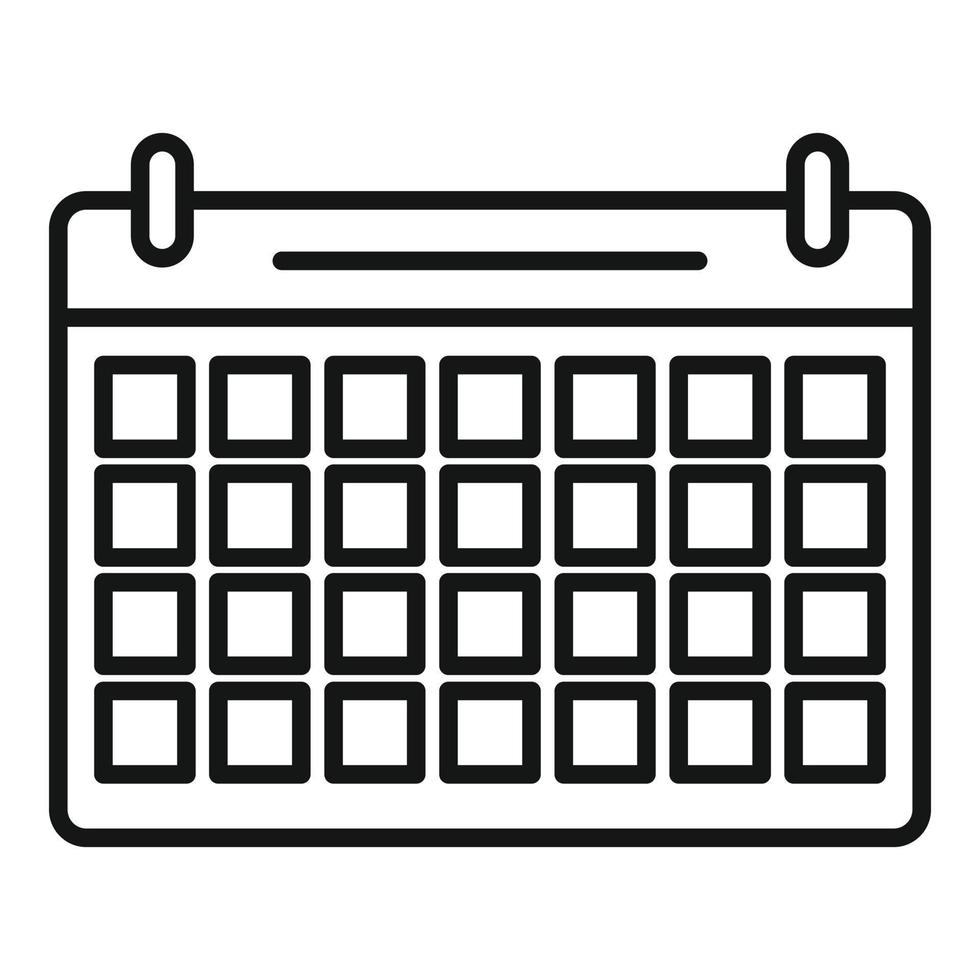 Space organization calendar icon, outline style vector