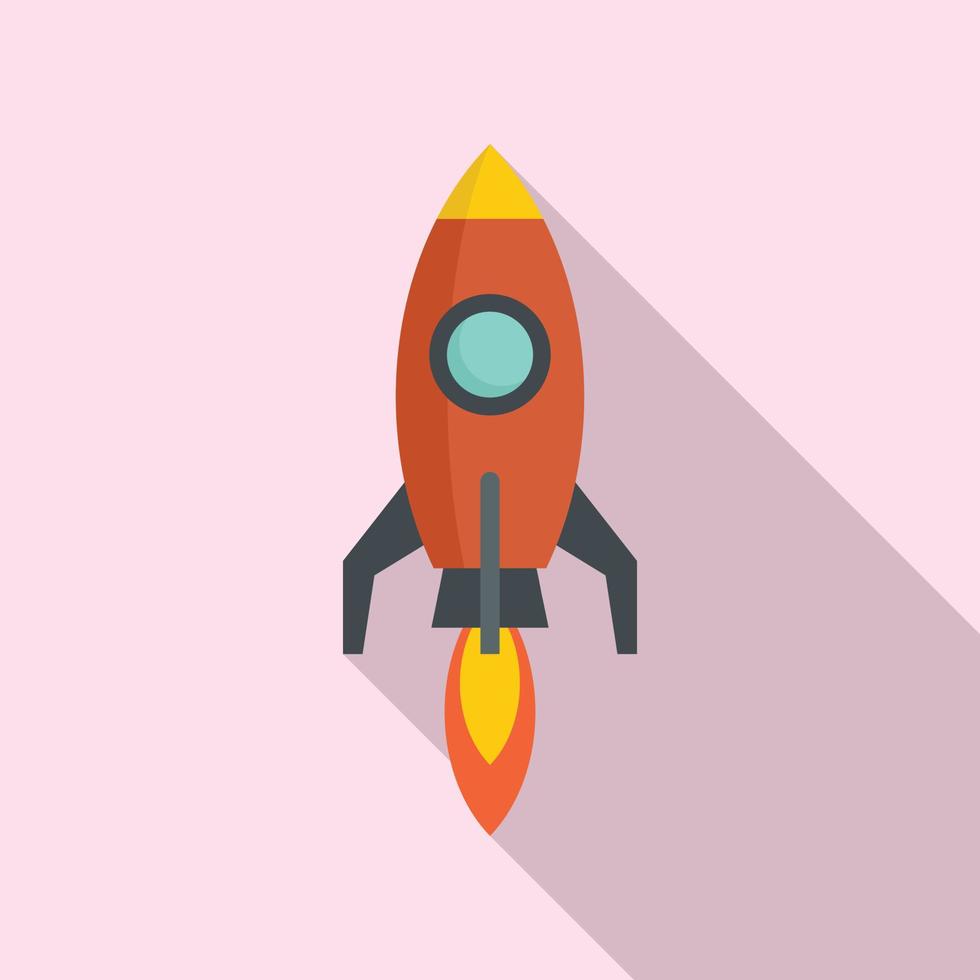 Rocket startup icon, flat style vector
