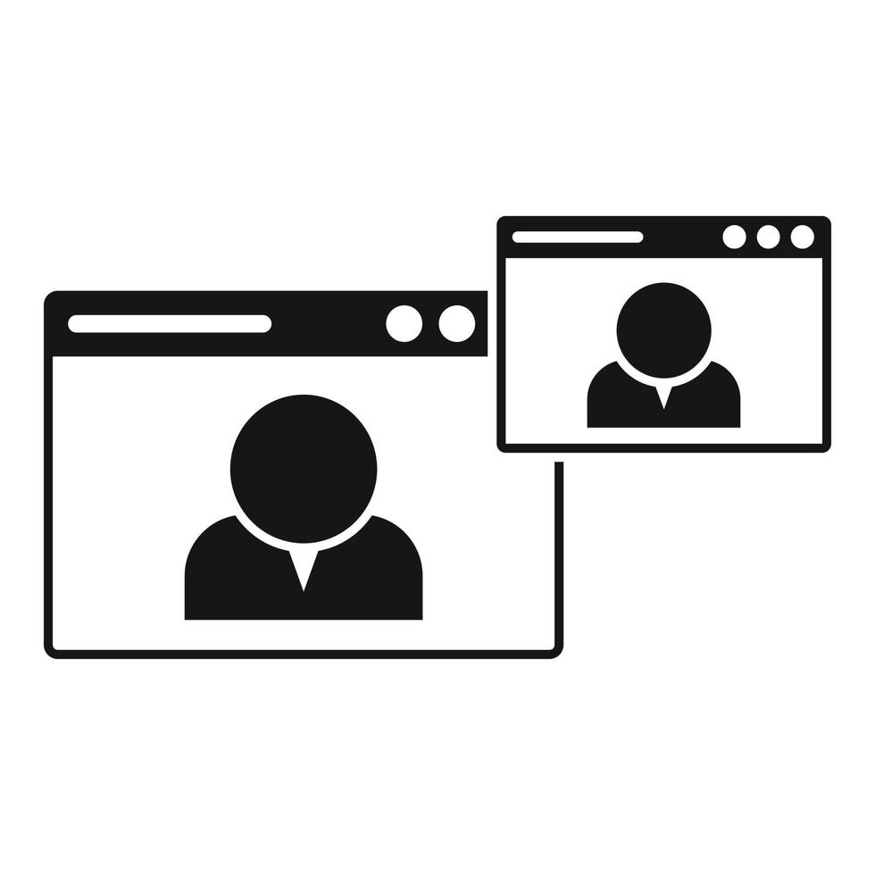 icono de videollamada web, estilo simple vector