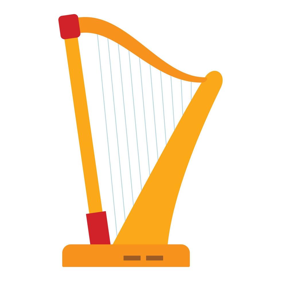 Harp icon, flat style vector