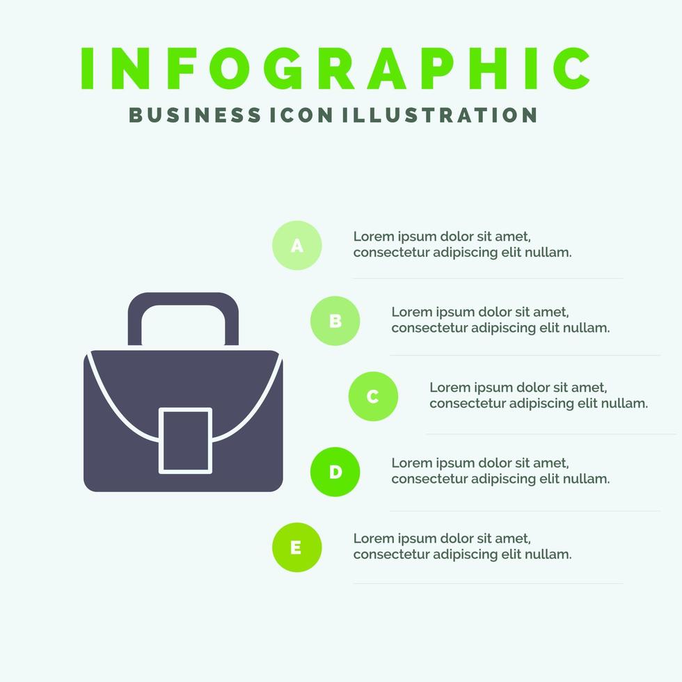 Bag Worker Logistic Global Solid Icon Infographics 5 Steps Presentation Background vector