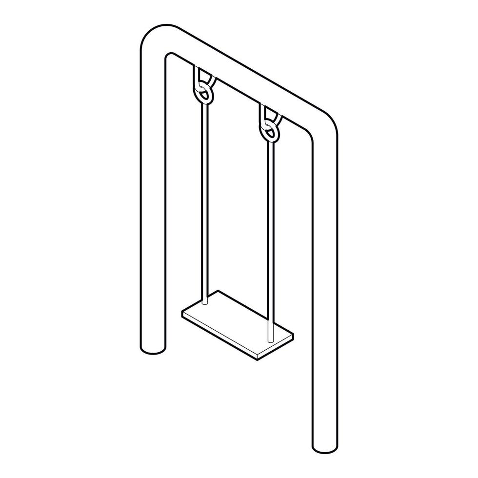 Playground swing icon, outline style vector