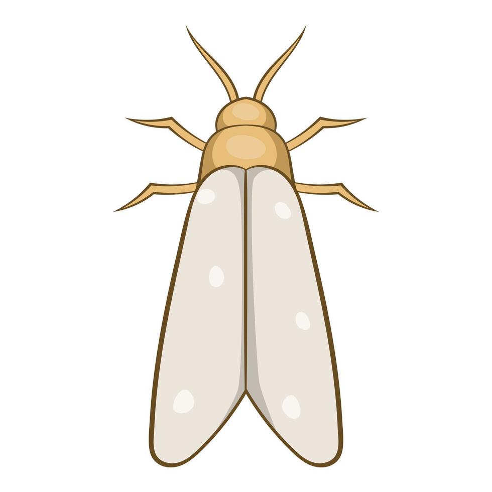 icono de polilla, estilo de dibujos animados vector