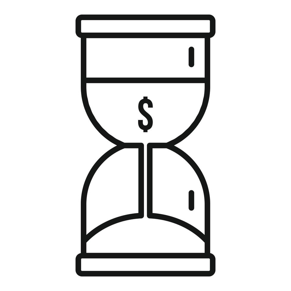 Compensation hourglass icon, outline style vector