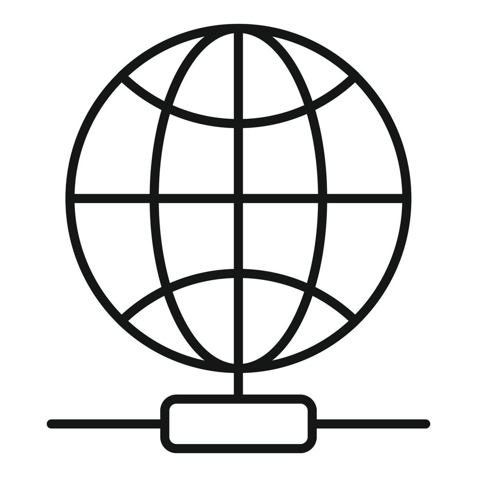 Global network icon, outline style vector