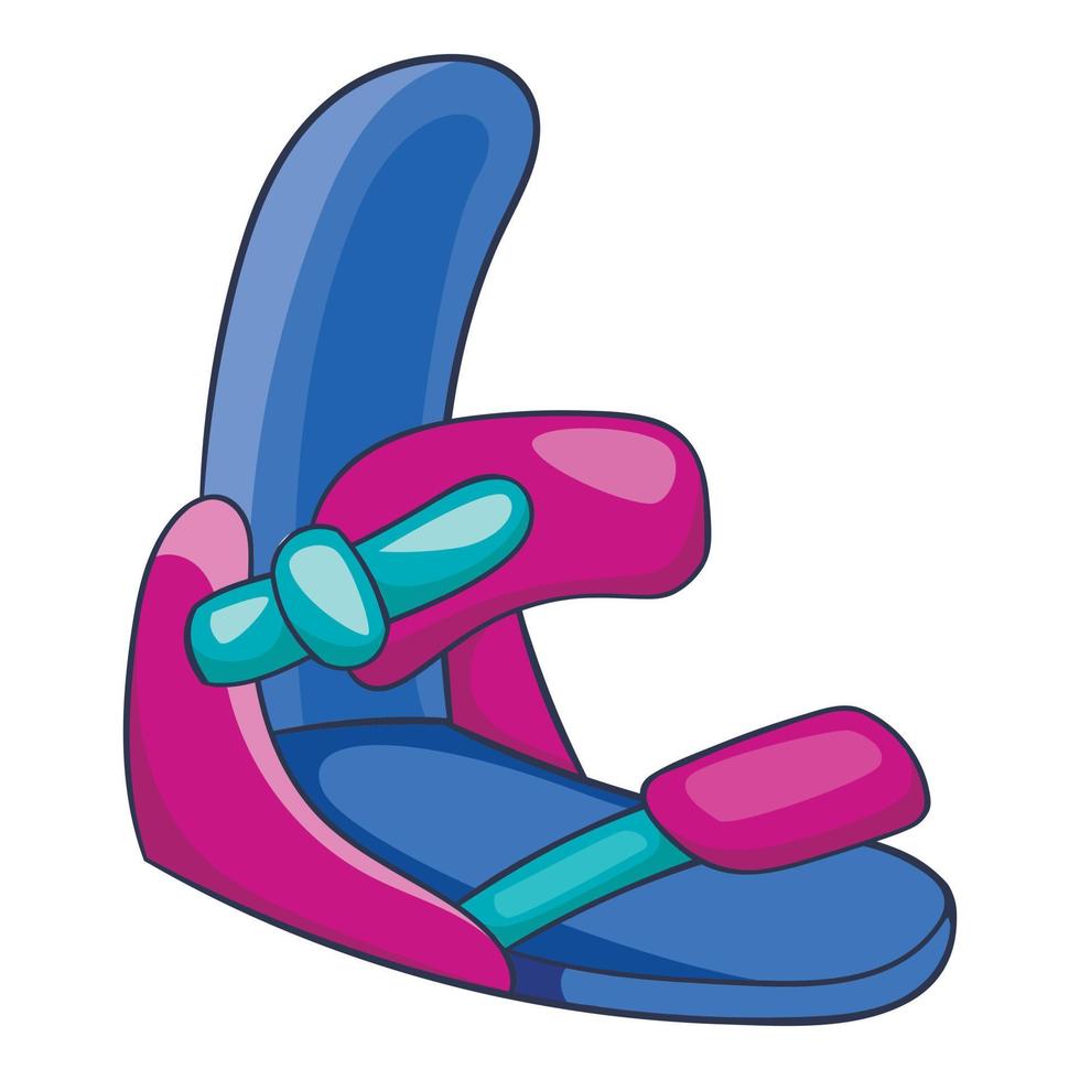 Attachments for a snowboard icon, cartoon style vector