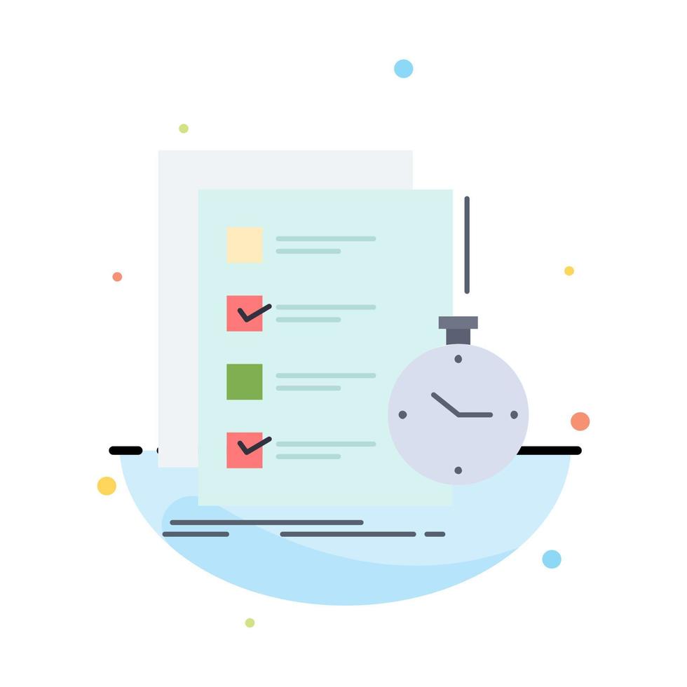 todo task list check time Flat Color Icon Vector