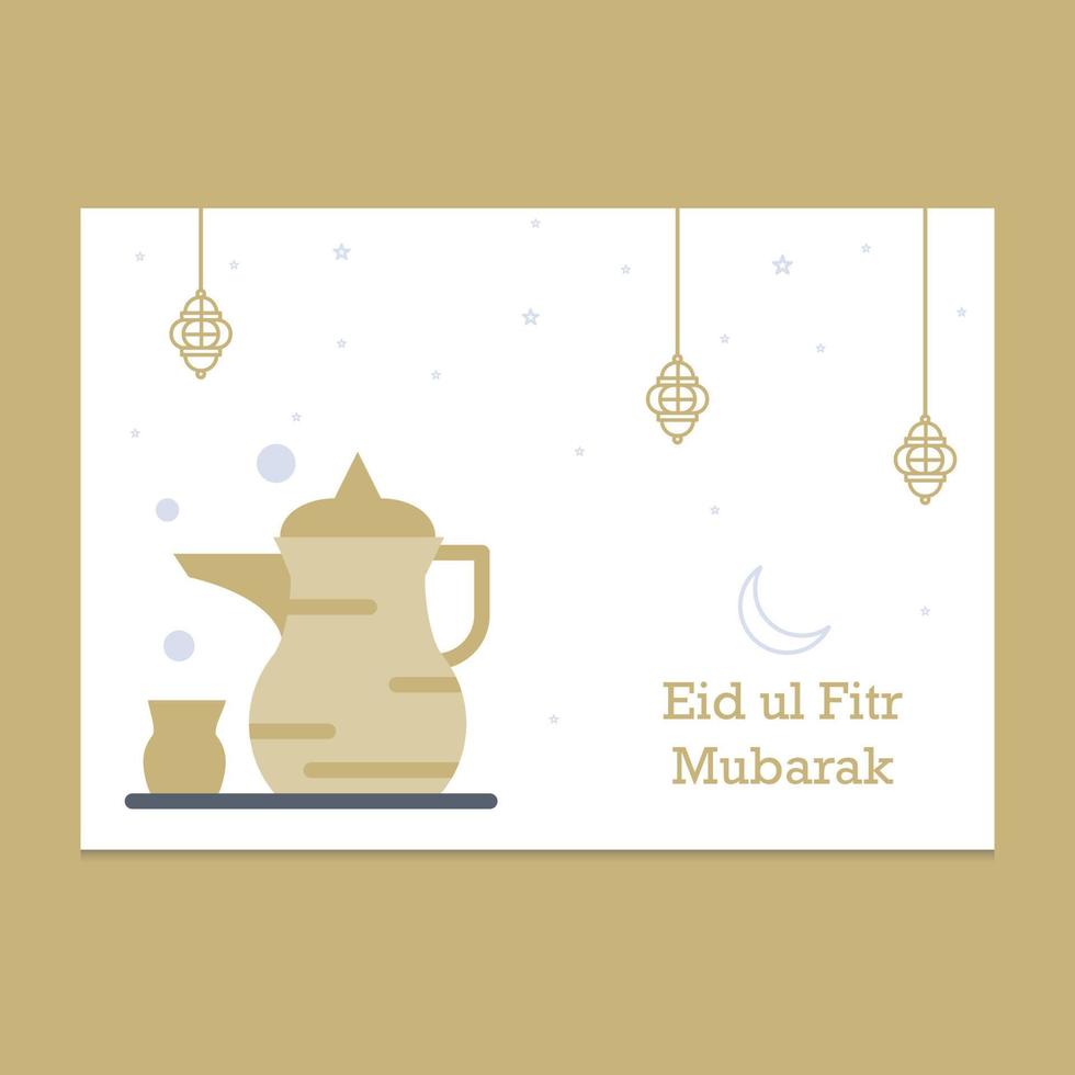 ilustración de tarjeta de felicitación de eid mubarak vector