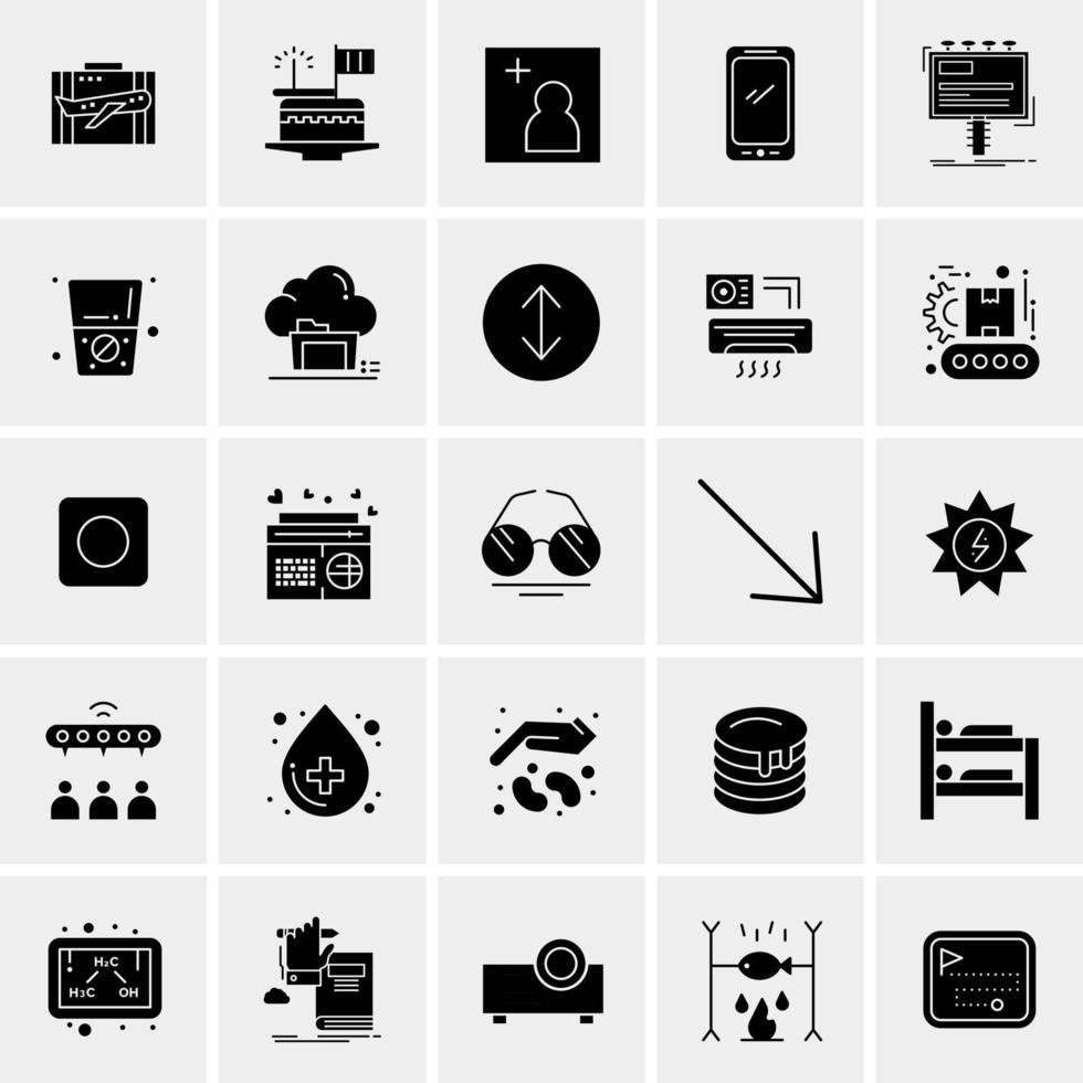 25 iconos de negocios universales vector ilustración de icono creativo para usar en proyectos relacionados con la web y dispositivos móviles