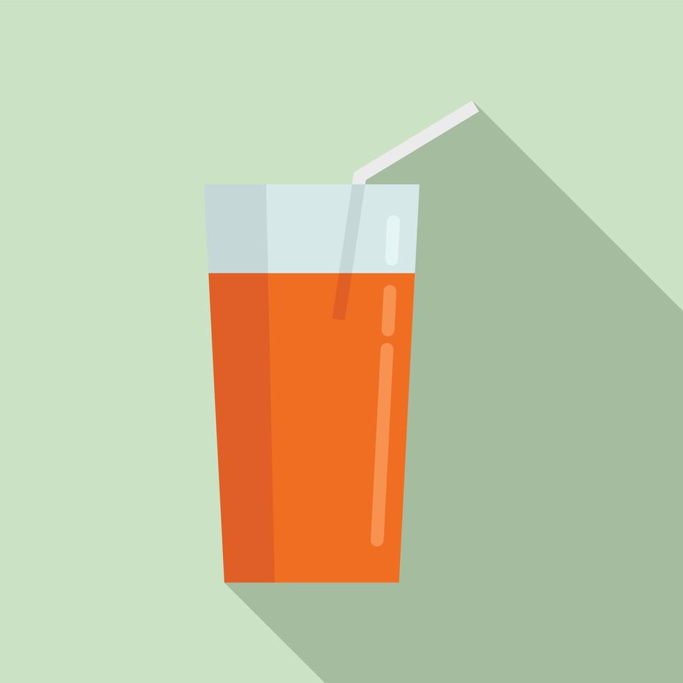 Juice glass icon, flat style vector