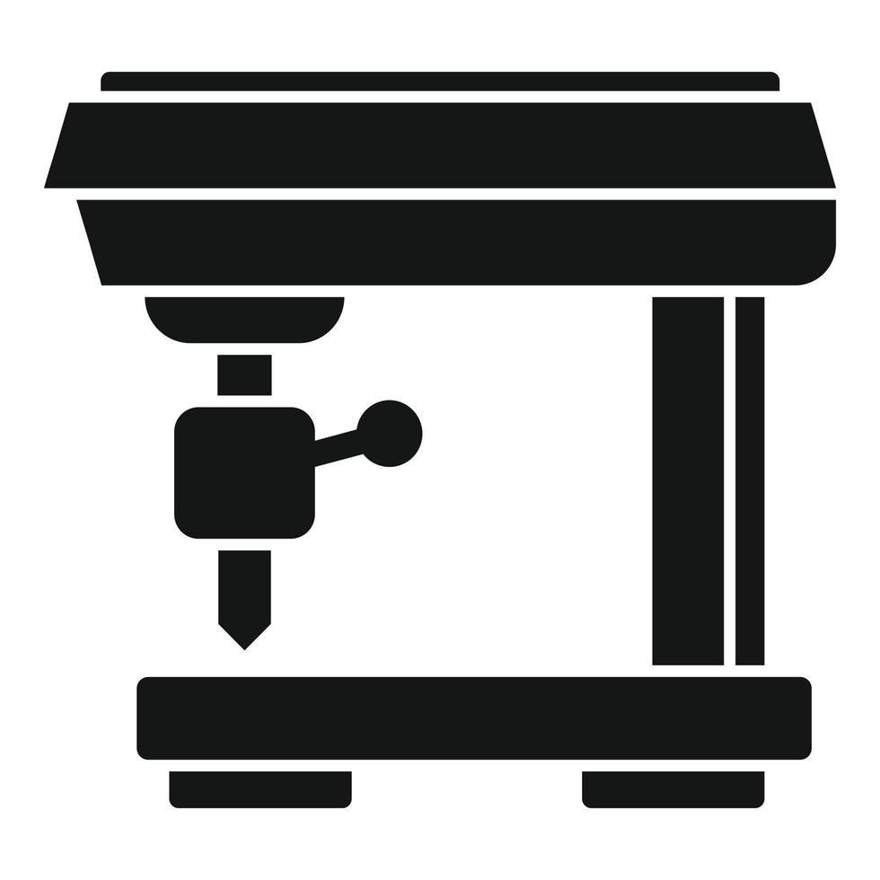 Computer milling machine icon, simple style vector