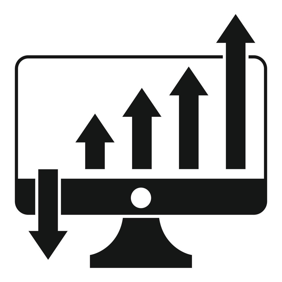 Increasing graph icon, simple style vector