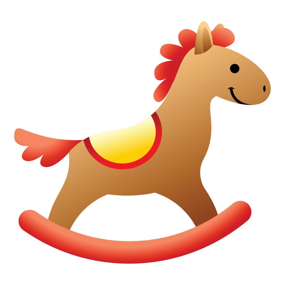 Kid rocking horse icon, cartoon style vector