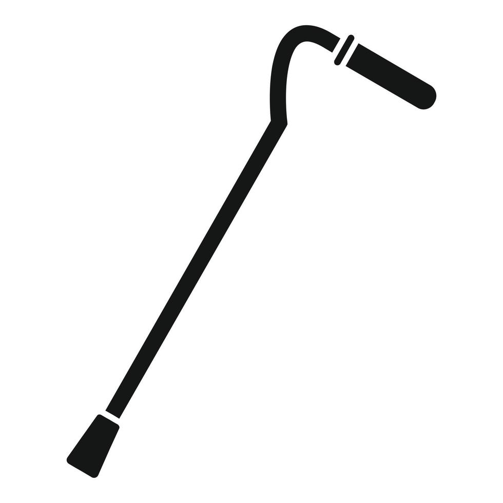 Steel walking stick icon, simple style vector