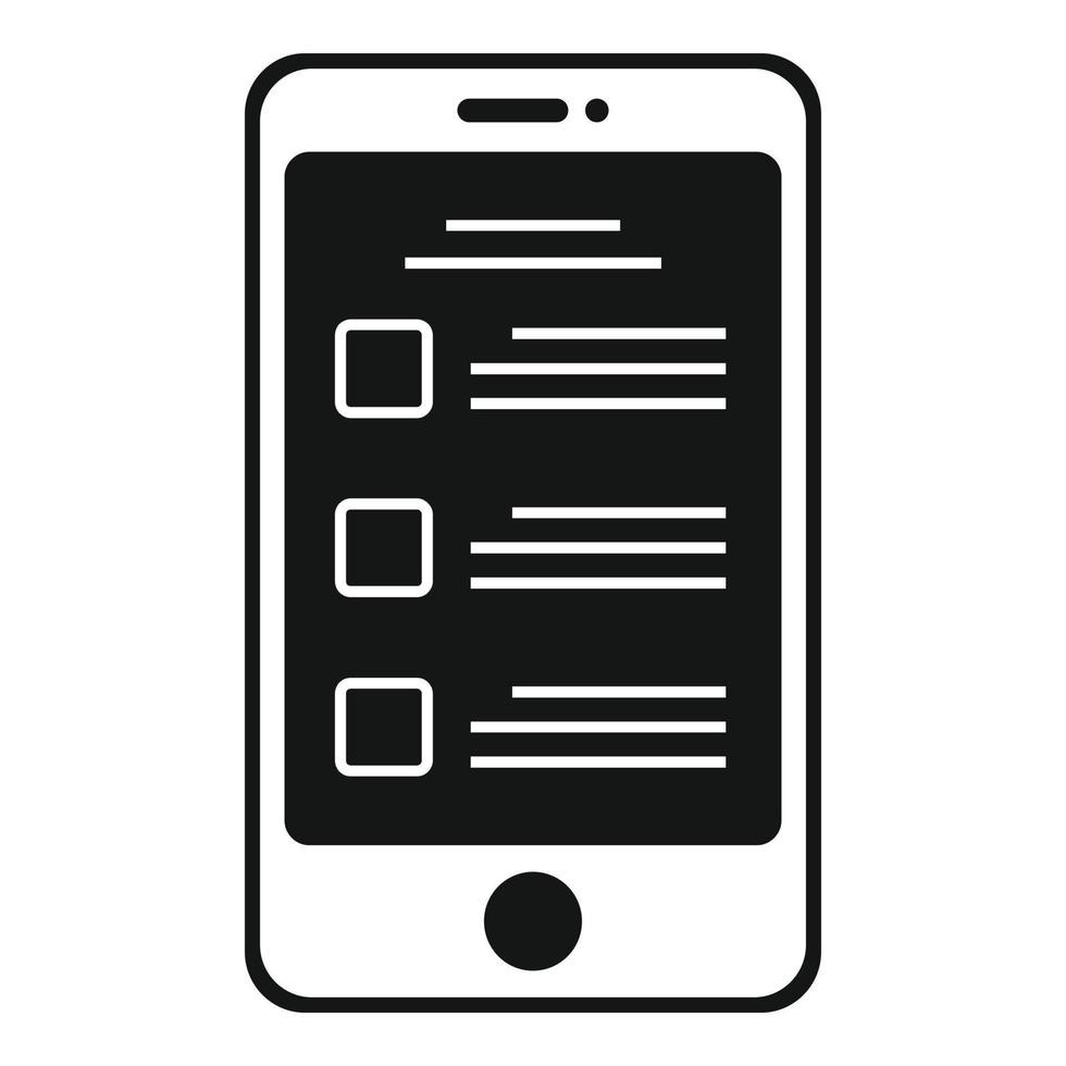 To-do list smartphone icon, simple style vector