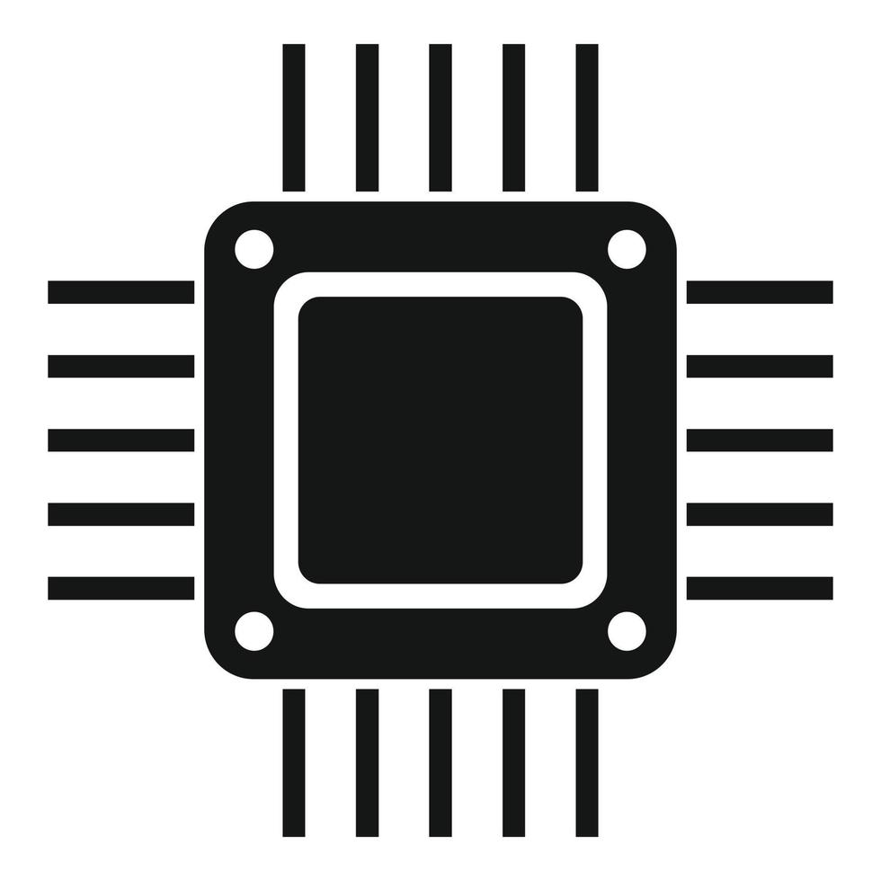 icono de procesador de radio, estilo simple vector
