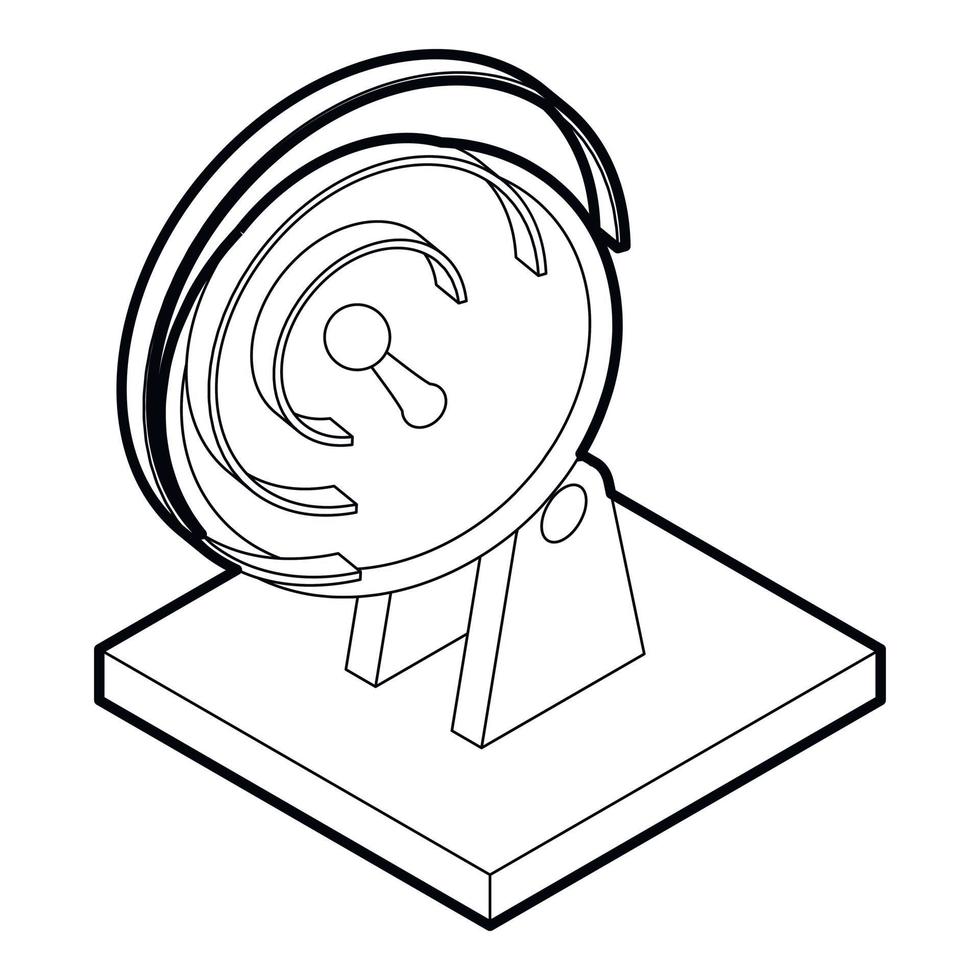 Satellite dish icon, outline style vector