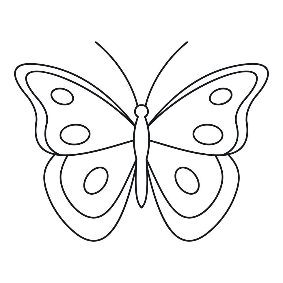 icono de mariposa aphantopus, estilo de esquema vector