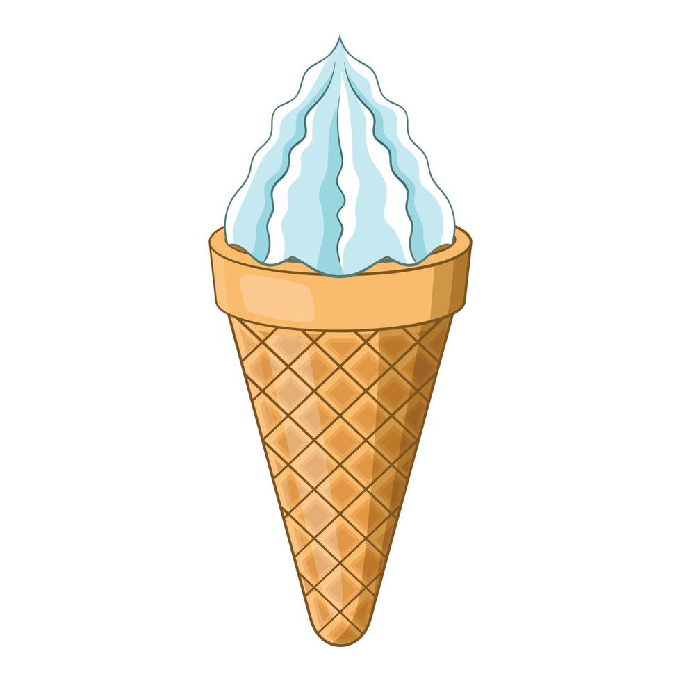 icono de cono de helado, estilo de dibujos animados vector