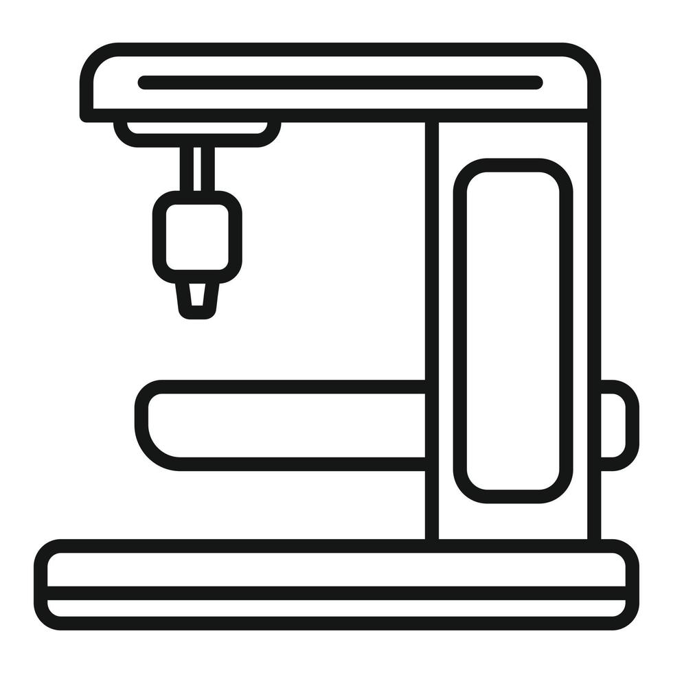 Milling machine gear icon, outline style vector
