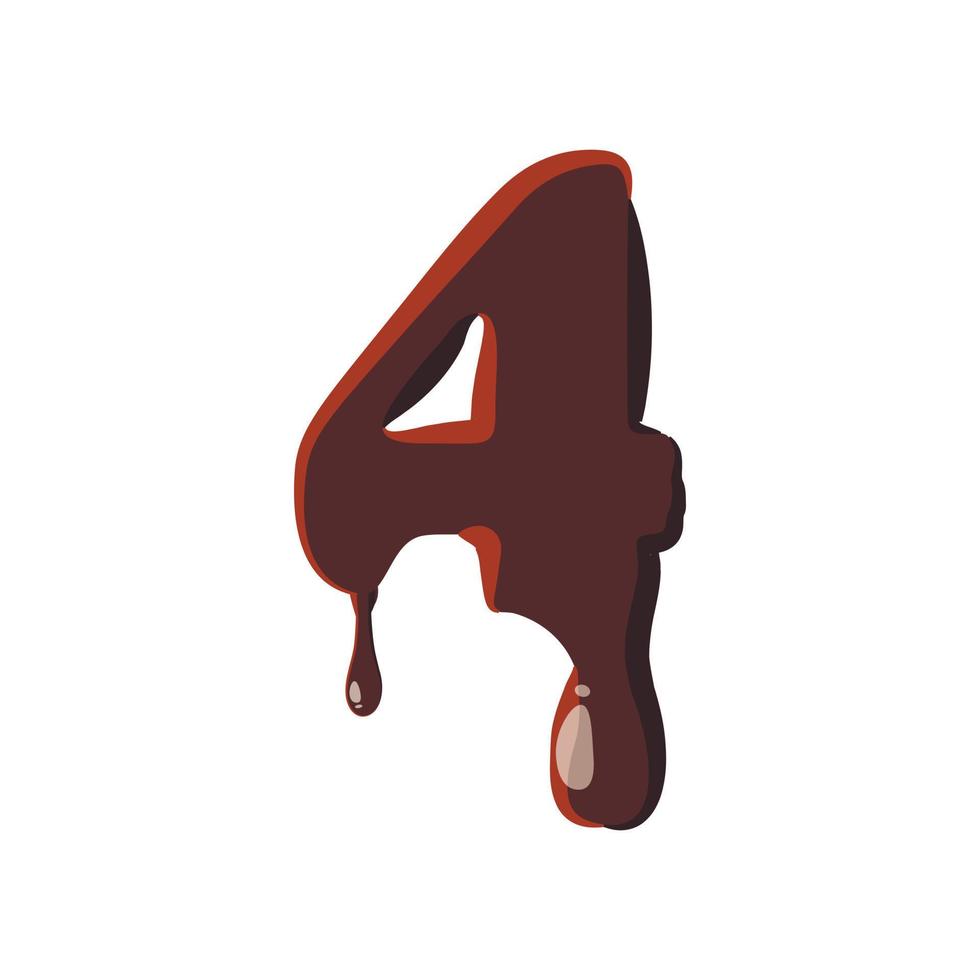 Number 4 from latin alphabet made of chocolate vector