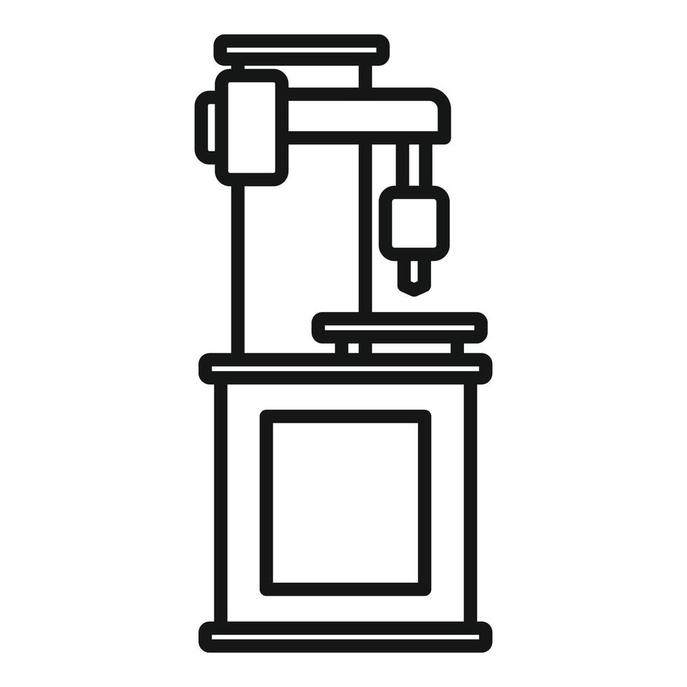 Milling machine metalwork icon, outline style vector