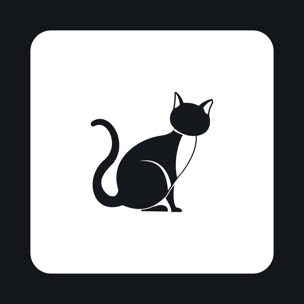 Cat icon, simple style vector