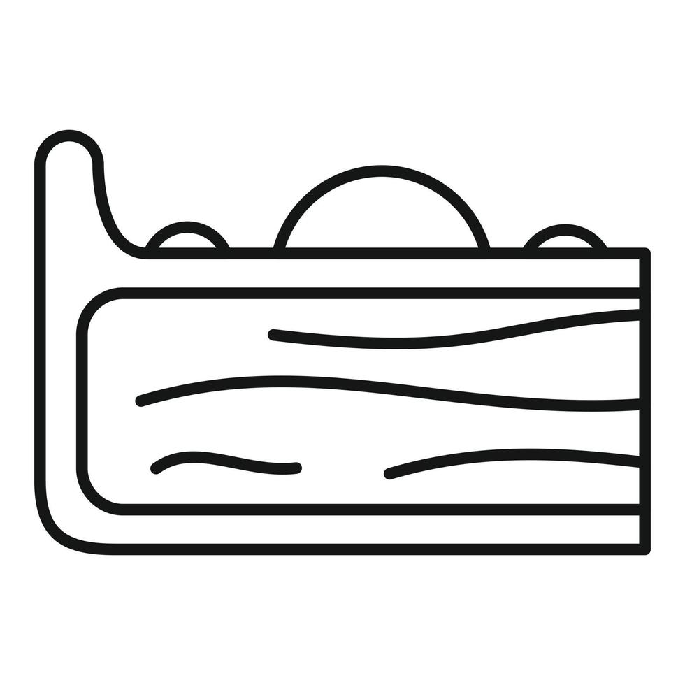 Cake slice icon, outline style vector