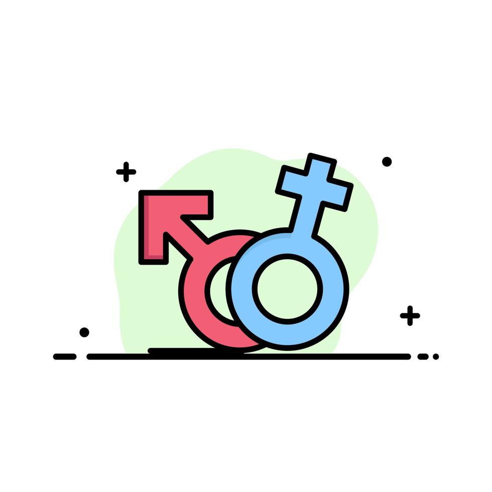 Gender Symbol Male Female Business Logo Template Flat Color vector