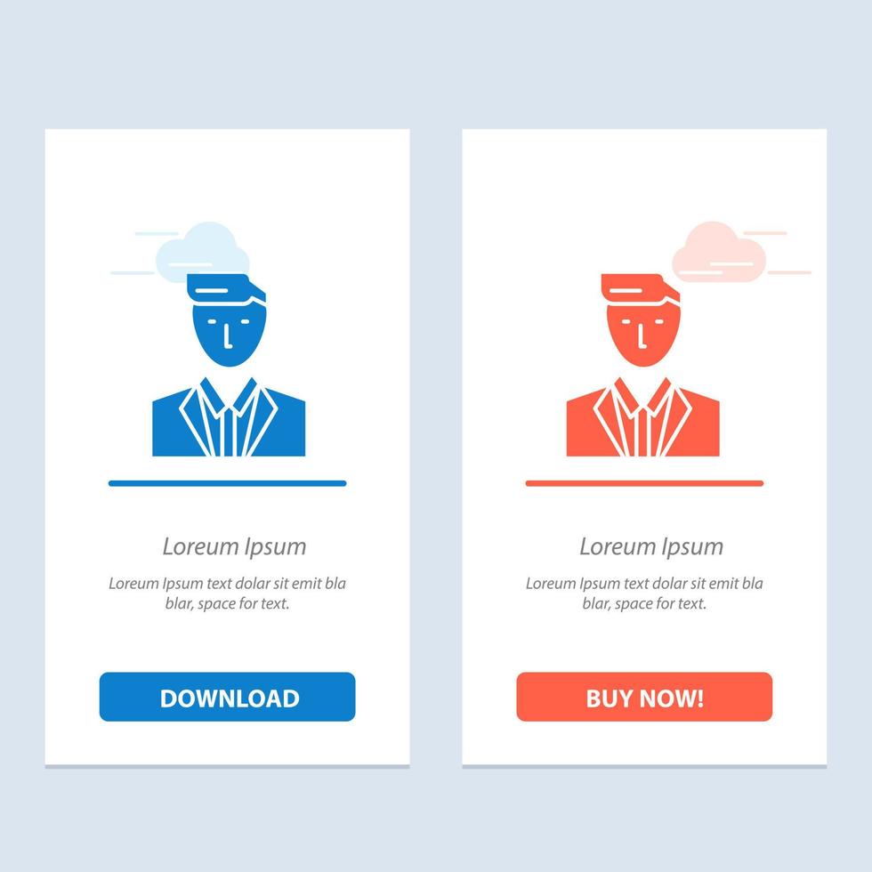 Boss Ceo Head Leader Mr  Blue and Red Download and Buy Now web Widget Card Template vector