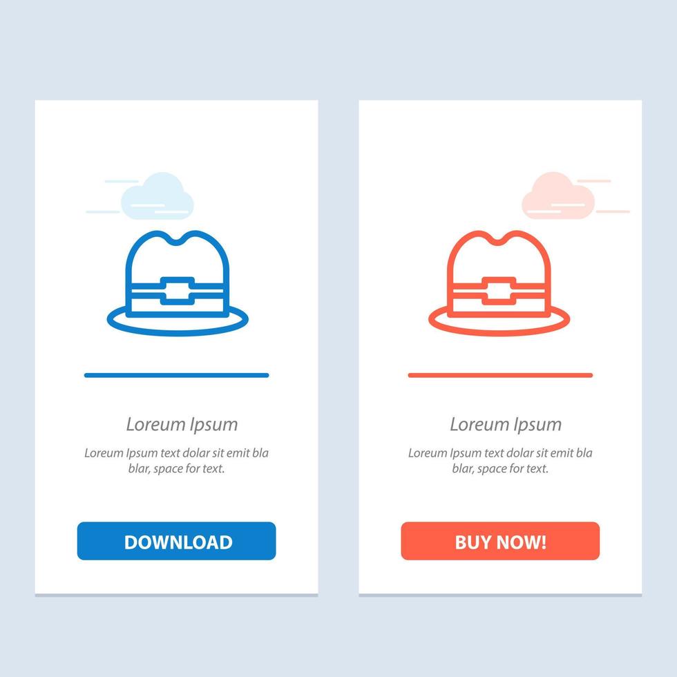 Hat Tourism Man  Blue and Red Download and Buy Now web Widget Card Template vector