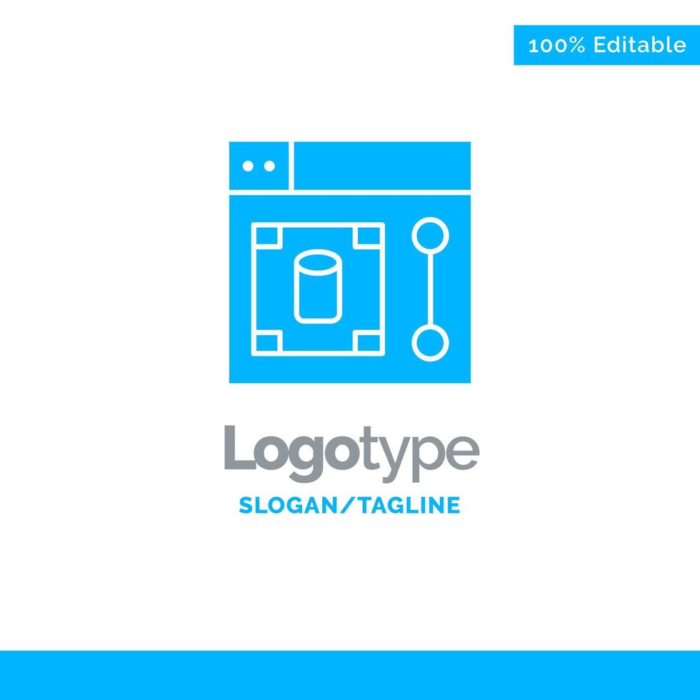 Web Design Designer Tool Blue Solid Logo Template Place for Tagline vector