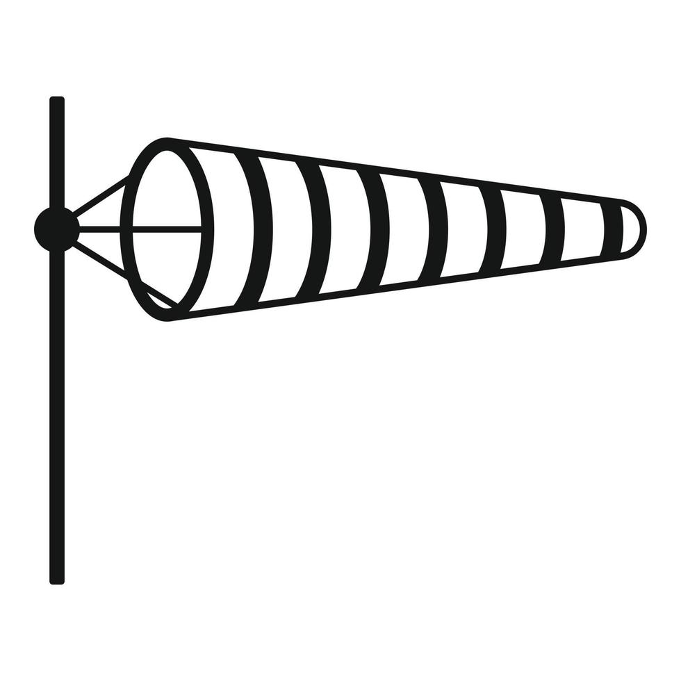 Wind direction flag icon, simple style vector