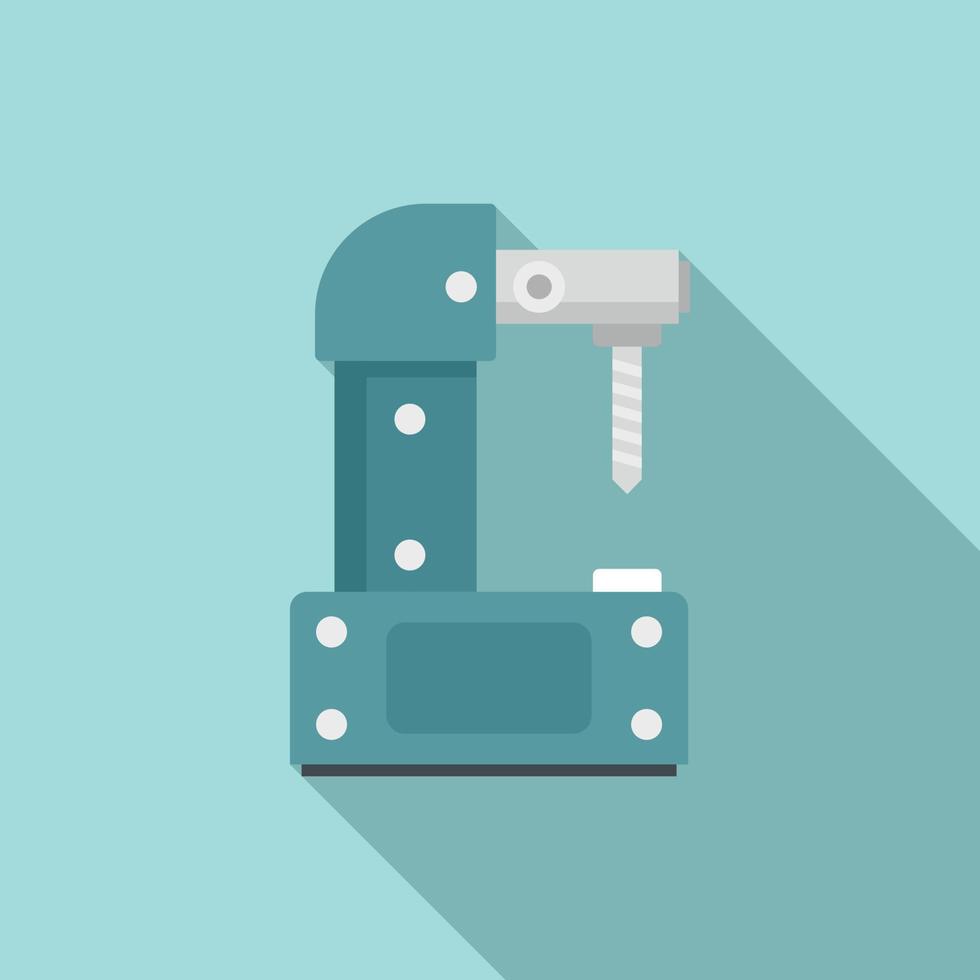 Steel milling machine icon, flat style vector