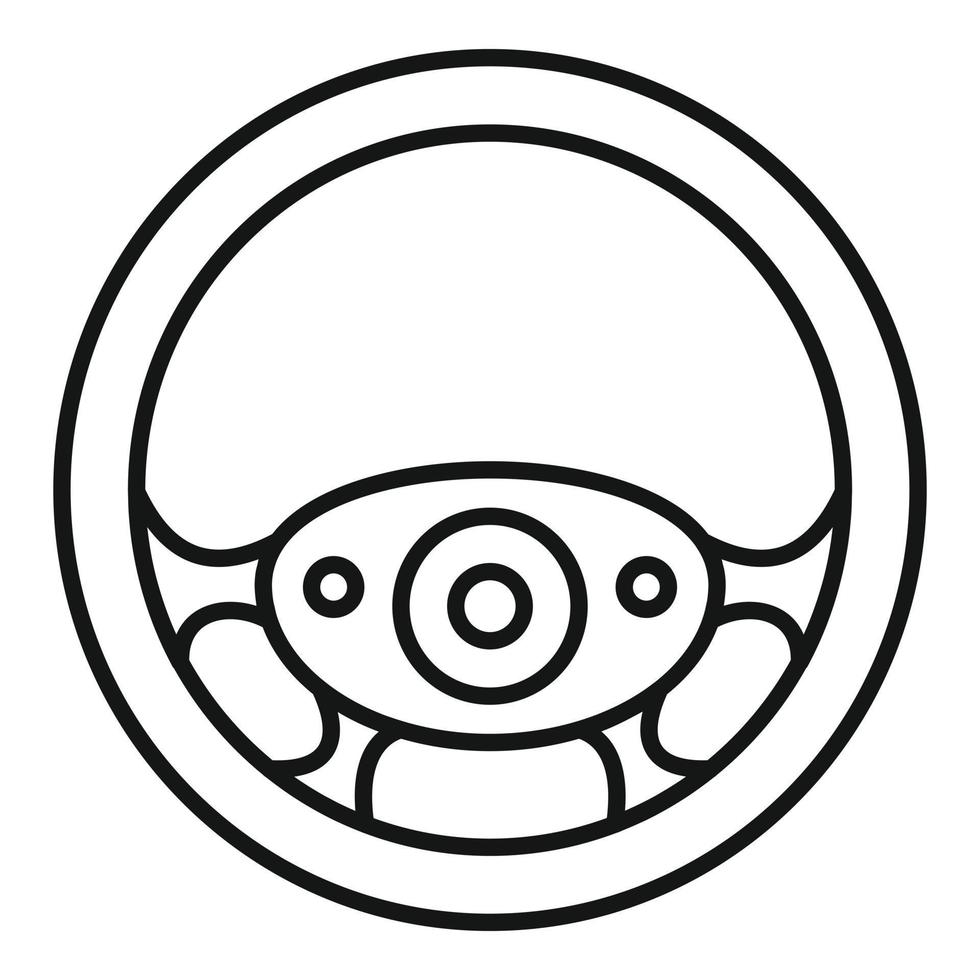 Circle steering wheel icon, outline style vector