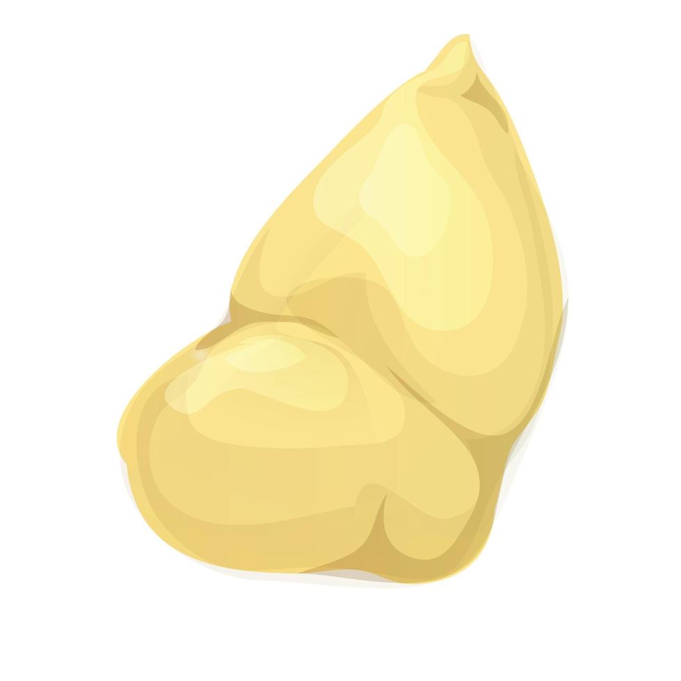 Slice durian icon, cartoon style vector