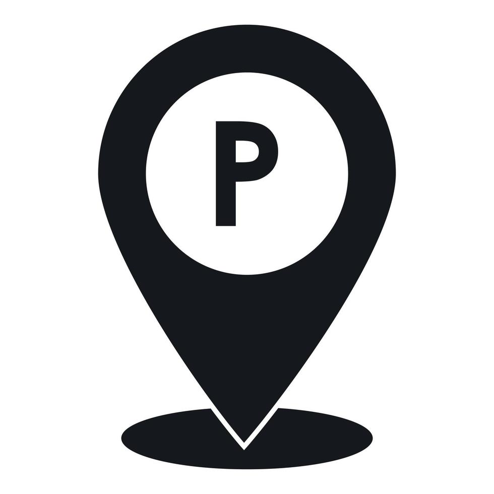 Map pointer with car parking sign icon vector