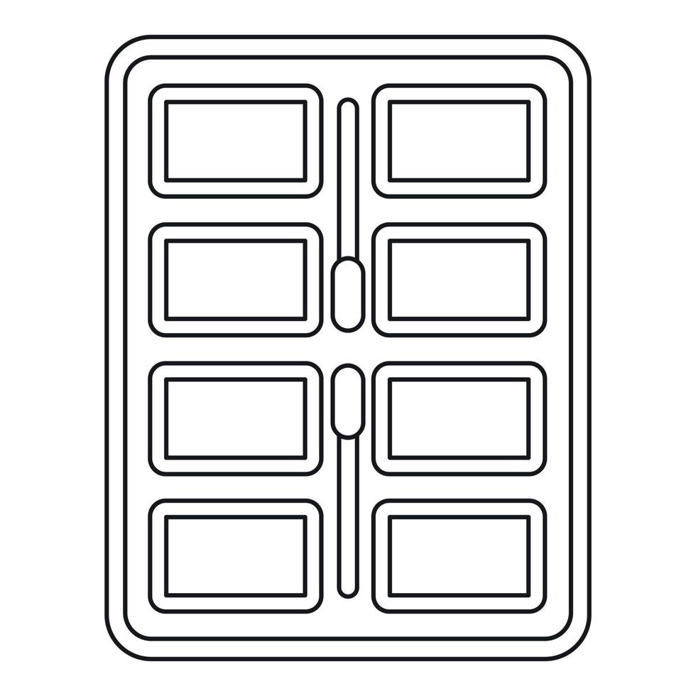 Makeup palette with applicators icon outline style vector