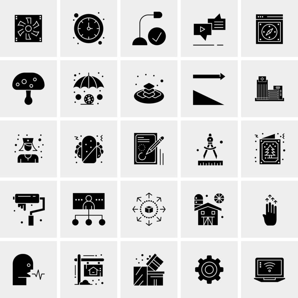 25 iconos de negocios universales vector ilustración de icono creativo para usar en proyectos relacionados con la web y dispositivos móviles