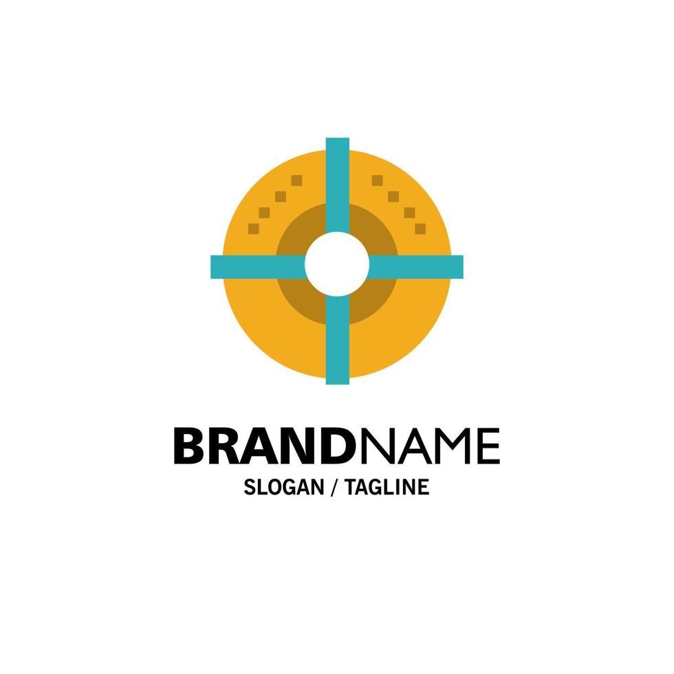 Target Arrow Strategy Point Business Logo Template Flat Color vector