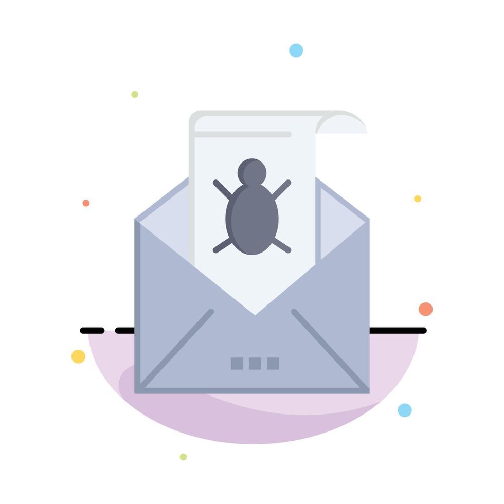 Bug Emails Email Malware Spam Threat Virus Abstract Flat Color Icon Template vector