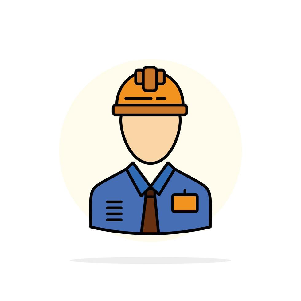 Worker Industry Construction Constructor Labour Labor Abstract Circle Background Flat color Icon vector